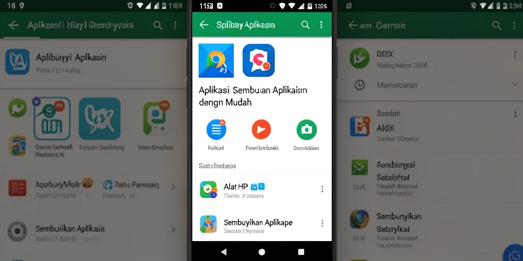 Tampilan antarmuka utama 116X untuk menyembunyikan aplikasi.