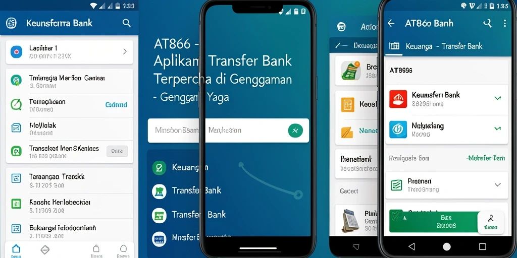 Antarmuka aplikasi AT866 untuk transfer bank yang mudah digunakan.