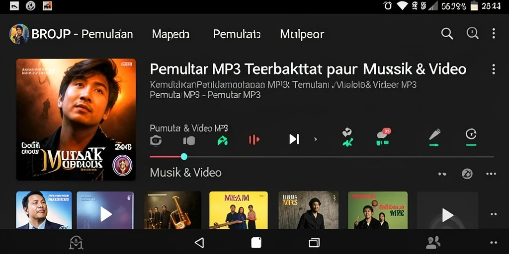 Antarmuka pengguna BROJP yang sederhana dan elegan untuk Pemutar MP3.