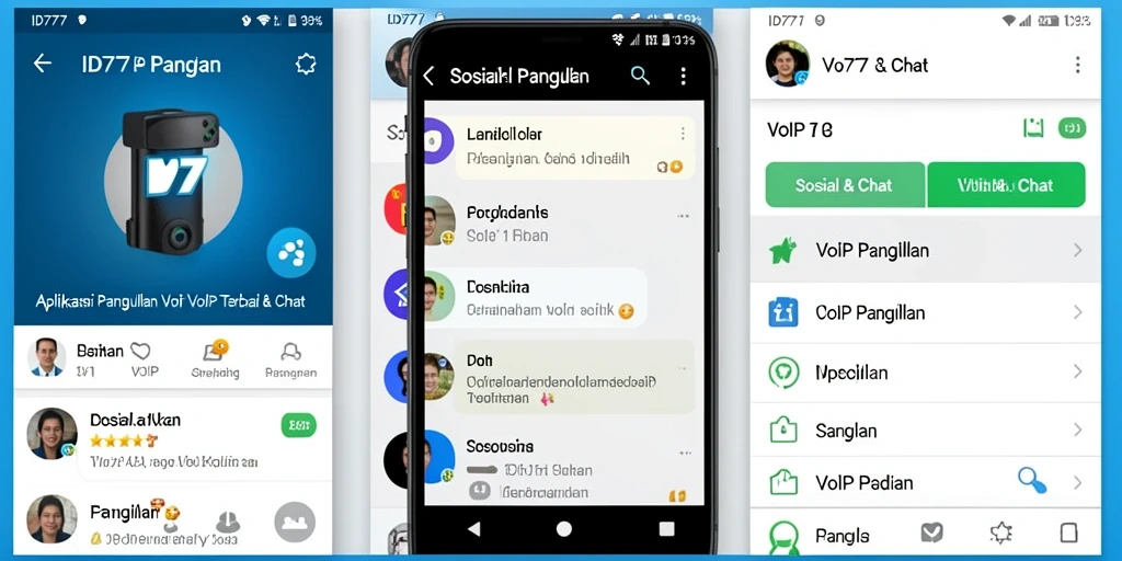Antarmuka aplikasi ID777 untuk fungsi VoIP Panggilan yang intuitif dan mudah digunakan.