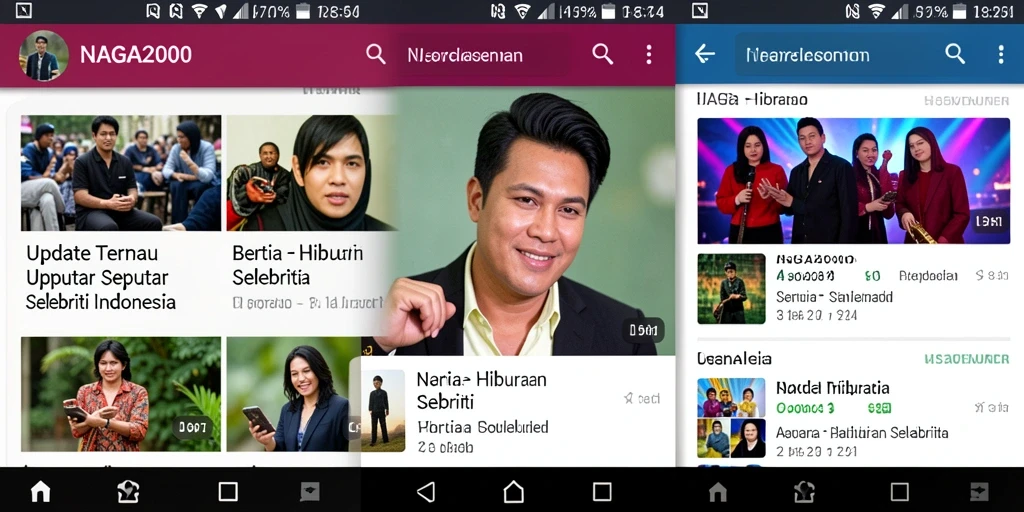 Antarmuka NAGA2000 yang menampilkan berita hiburan terbaru.