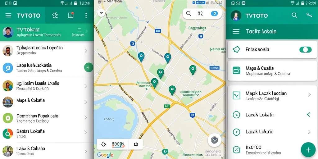 Antarmuka TVTOTO menampilkan fungsi pelacakan lokasi yang jelas.