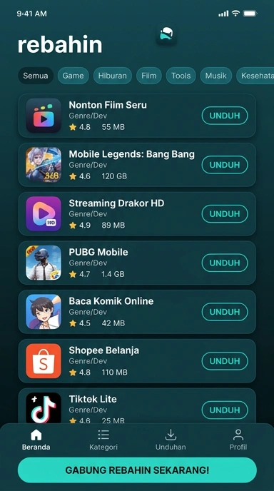 Katalog Aplikasi Populer di Rebahin — Unduh Sekarang!
